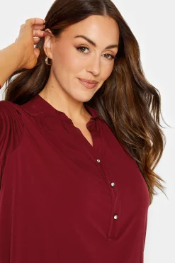 M&Co Womens Red Placket Jersey Shirt><noscript><img width=