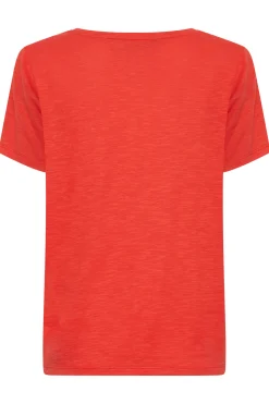 M&Co Womens Red Short Sleeve Cotton Blend T-Shirt><noscript><img width=