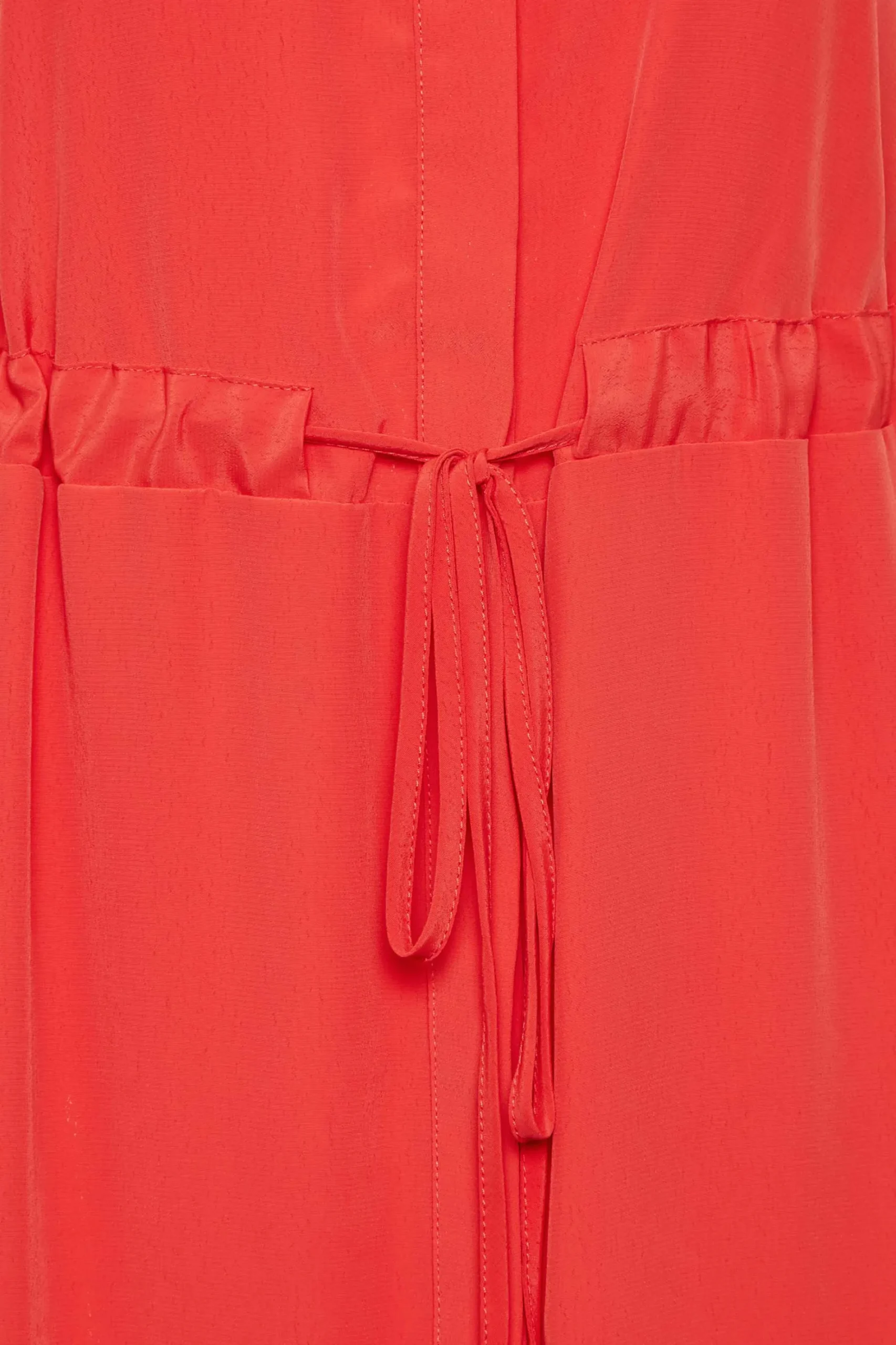 M&Co Womens Red Tie Waist Tunic Shirt>Women Shirts