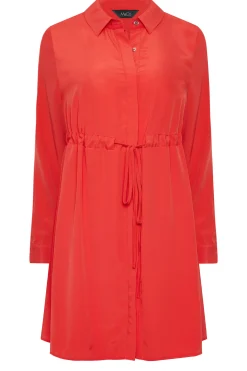 M&Co Womens Red Tie Waist Tunic Shirt><noscript><img width=