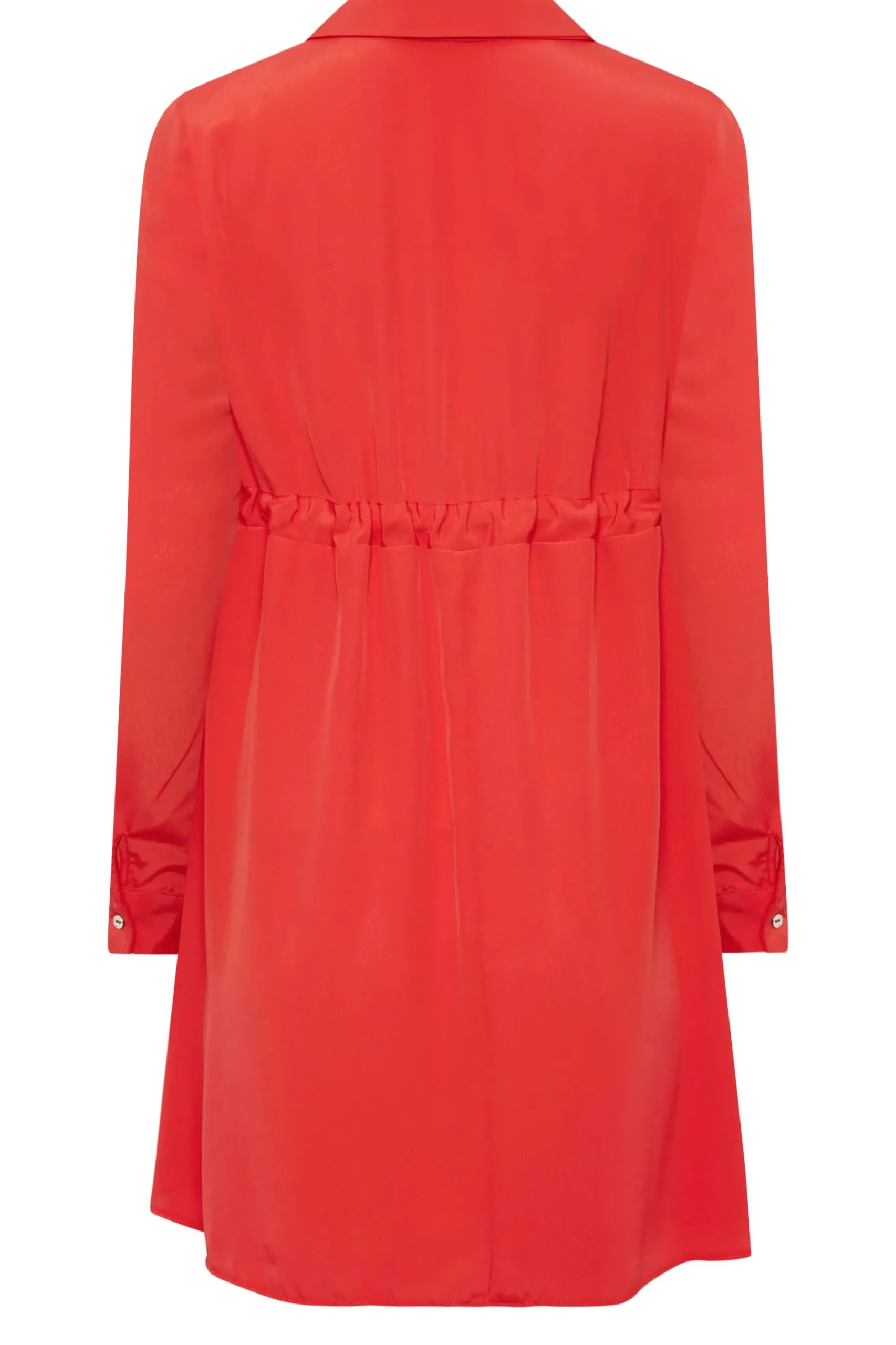 M&Co Womens Red Tie Waist Tunic Shirt>Women Shirts