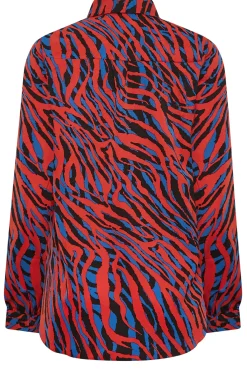 M&Co Womens Red Zebra Print Long Sleeve Shirt><noscript><img width=