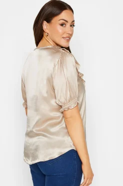 M&Co Womens Rose Gold Frill Front Blouse><noscript><img width=