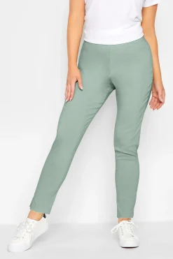 M&Co Womens Sage Green Stretch Bengaline Trousers>Women Trousers