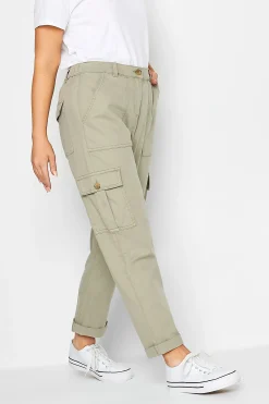 M&Co Womens Sage Green Cargo Trousers>Women Trousers