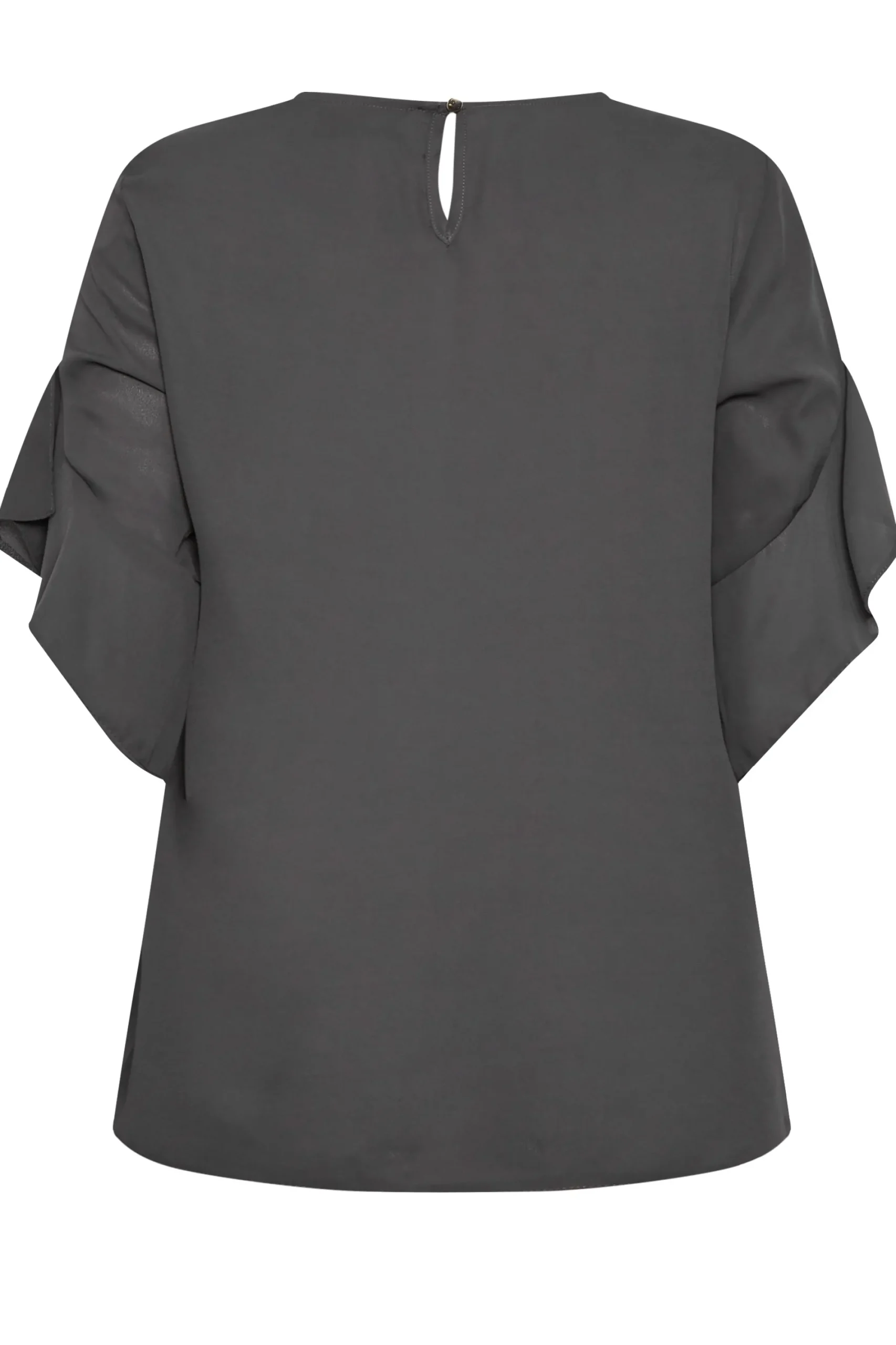 M&Co Womens Slate Grey Frill Sleeve Blouse>Women Short Sleeve Tops