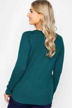 M&Co Womens Teal Green Ribbed Shoulder Cardigan><noscript><img width=