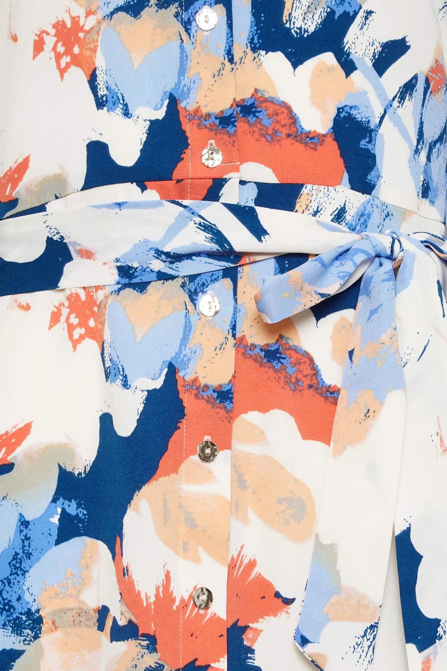 M&Co Womens White & Blue Floral Print Button Through Shirt Dress>Women Wedding Guest Dresses