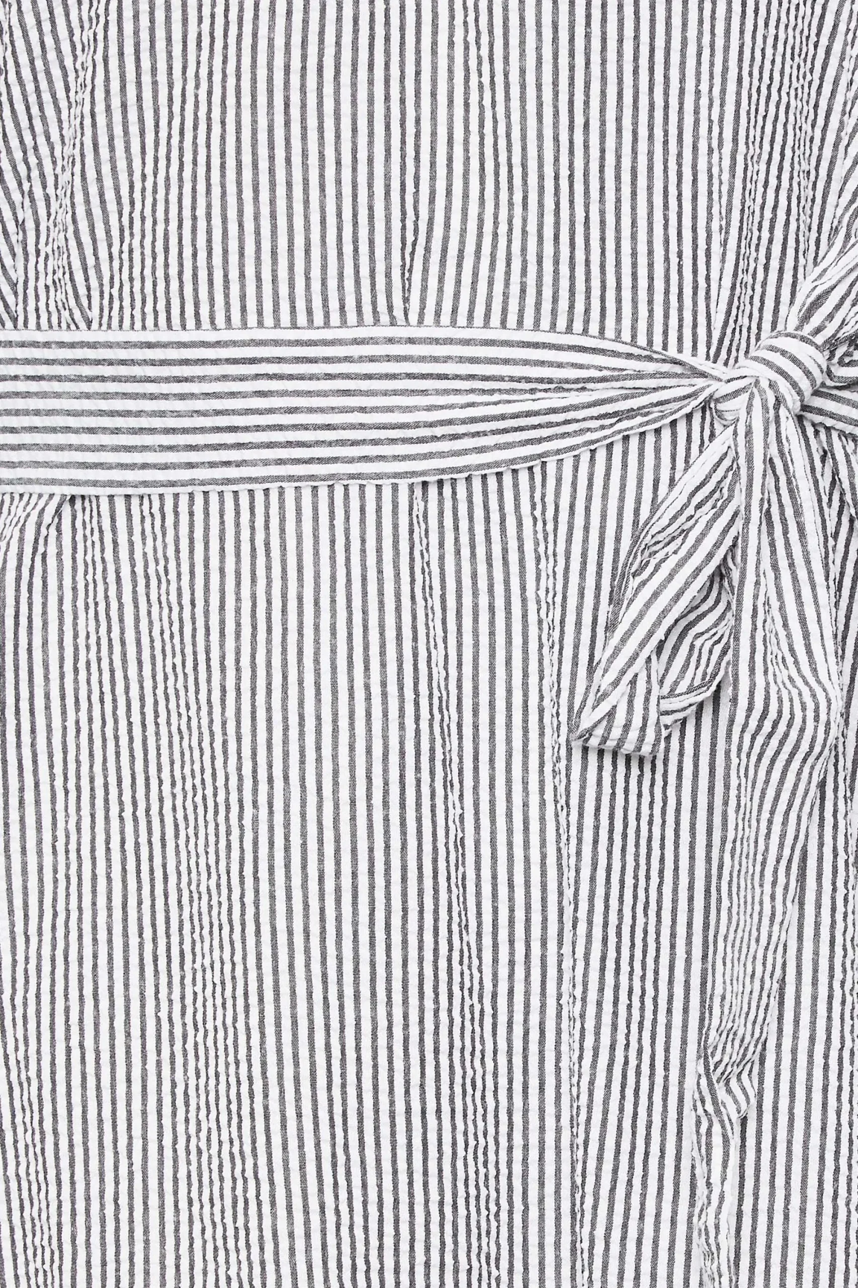 M&Co Womens White & Grey Stripe Print Tie Waist Tunic Dress>Women Shirt Dresses