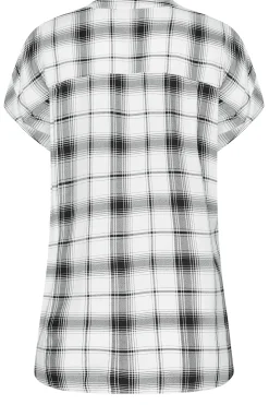 M&Co Womens White Check Short Sleeve Shirt><noscript><img width=