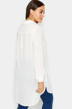 M&Co Womens White Dipped Hem Shirt><noscript><img width=