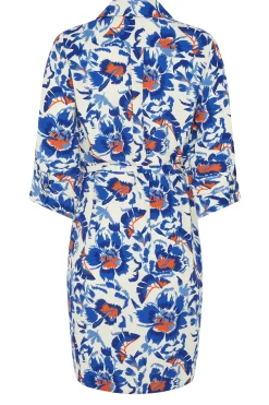 M&Co Womens White Floral Print Tie Tunic Shirt Dress><noscript><img width=
