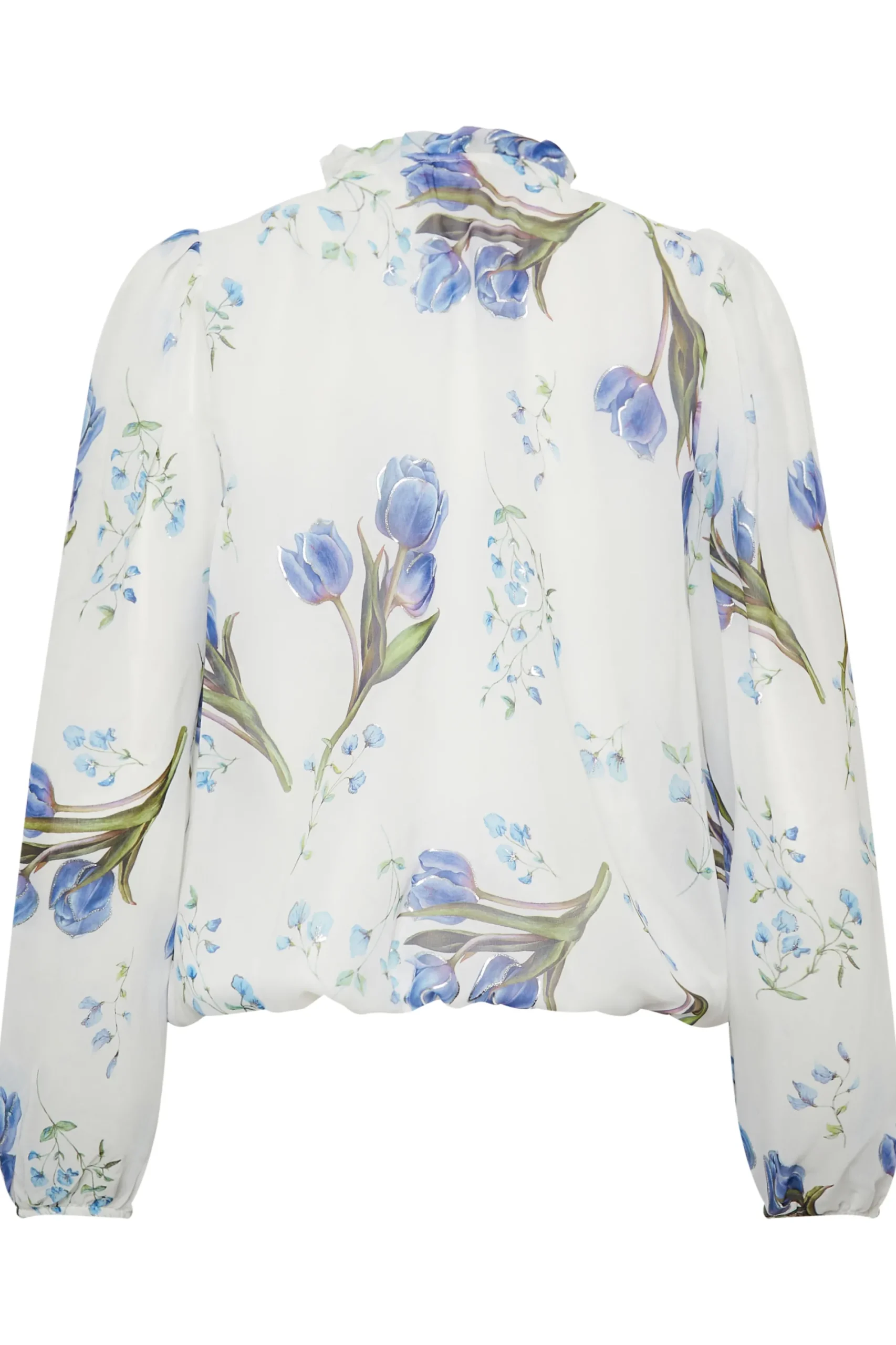 M&Co Womens White Floral Print Tie Neck Blouse>Women Blouses