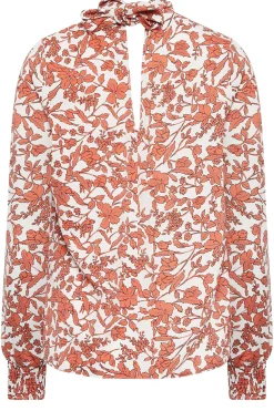 M&Co Womens White Floral Print High Neck Blouse><noscript><img width=
