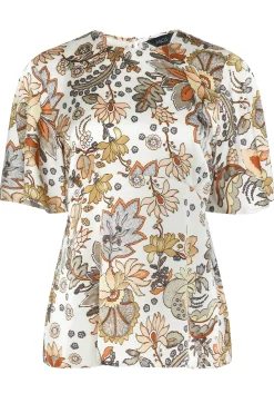 M&Co Womens White Floral Tie Back Blouse><noscript><img width=