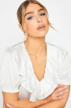 M&Co Womens White Frill Front Blouse><noscript><img width=
