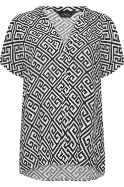 M&Co Womens White Geometric Print Shirt><noscript><img width=