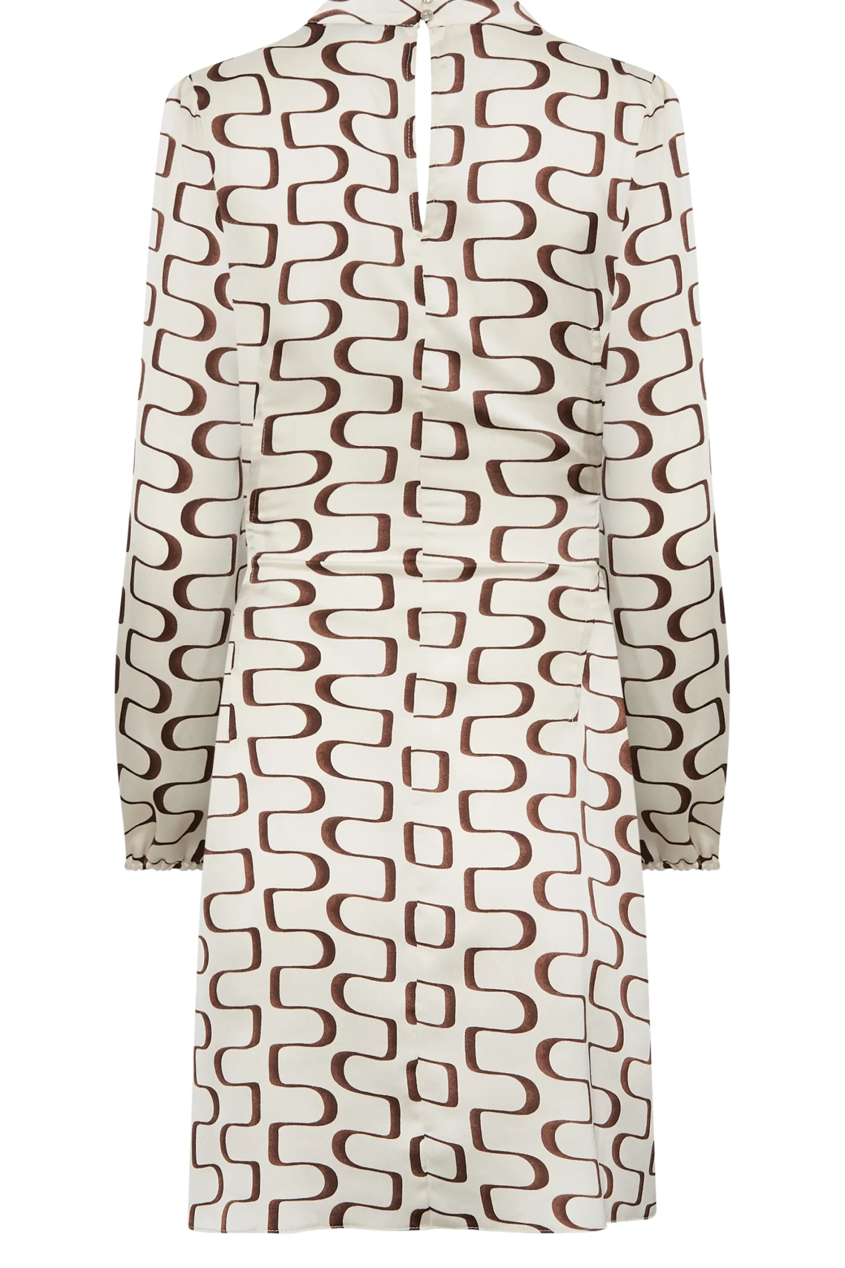 M&Co Womens White Ivory Geometric Print High Neck Tunic Blouse>Women Shirts