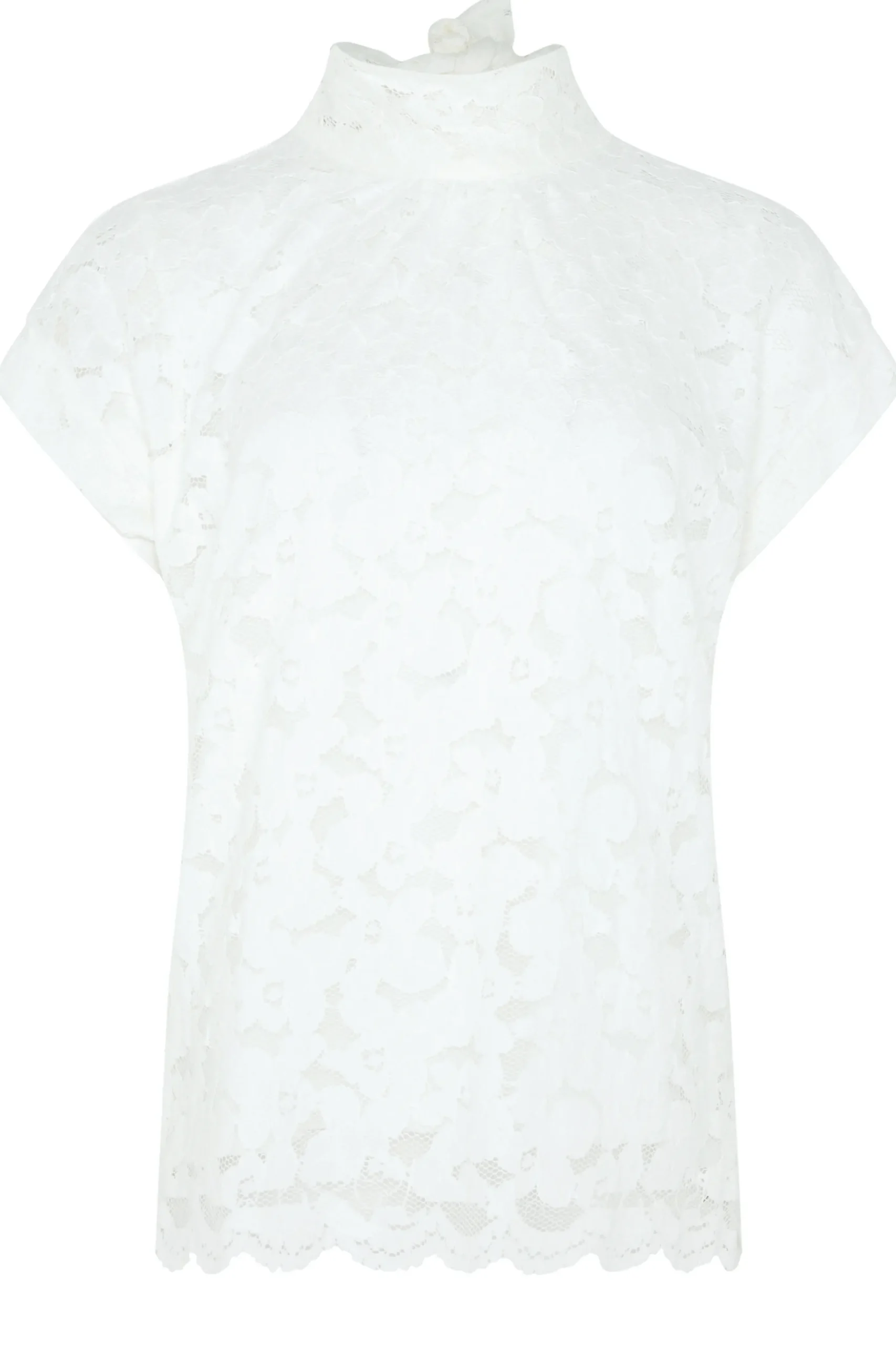 M&Co Womens White Lace Tie Back Blouse>Women Short Sleeve Tops