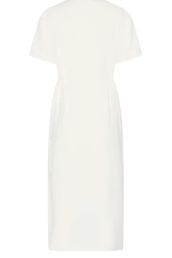 M&Co Womens White Shirred Waist Button Dress><noscript><img width=