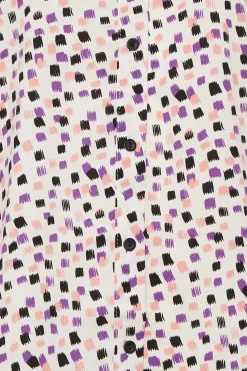 M&Co Womens White Spot Print V-Neck Blouse><noscript><img width=
