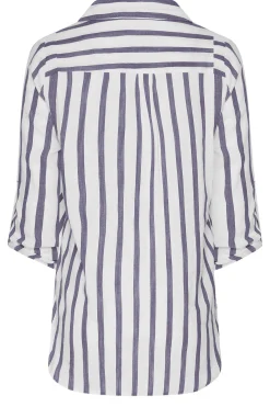 M&Co Womens White Stripe Tab Sleeve Shirt><noscript><img width=