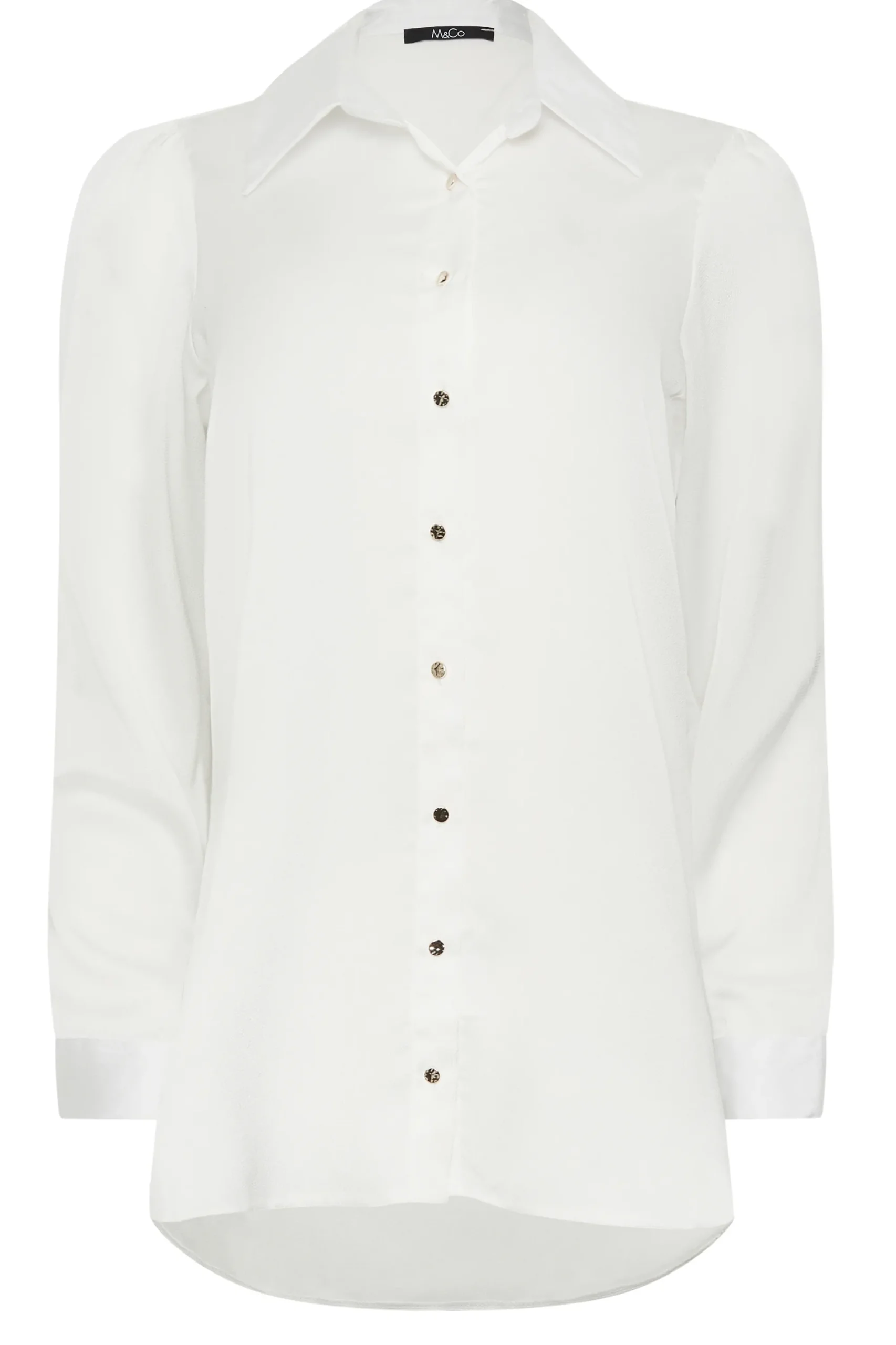 M&Co Womens White Tie Back Tunic Shirt>Women Shirts