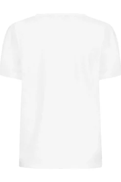 M&Co Womens White V-Neck Cotton T-Shirt>Women T-Shirts