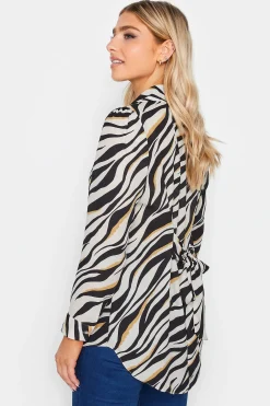 M&Co Womens White Zebra Print Tunic Shirt><noscript><img width=