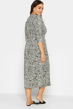 M&Co Womens White Zebra Print Button Through Midaxi Dress><noscript><img width=