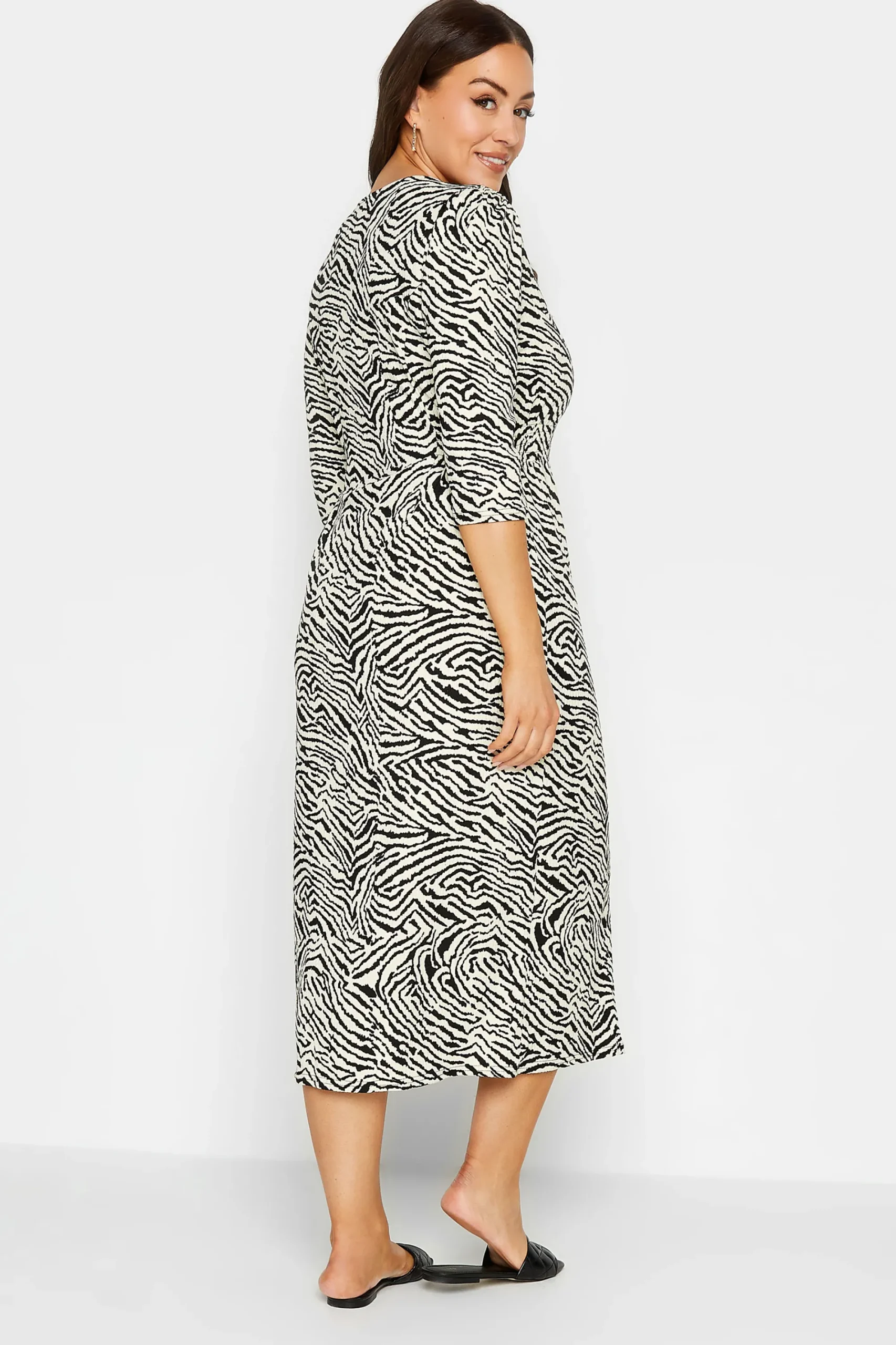 M&Co Womens White Zebra Print Button Through Midaxi Dress>Women Wedding Guest Dresses