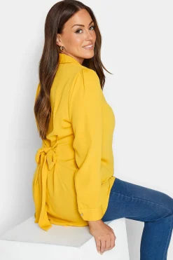 M&Co Womens Yellow Button Through Tunic Shirt><noscript><img width=