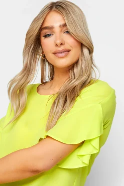 M&Co Womens Yellow Frill Sleeve Blouse><noscript><img width=