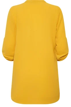 M&Co Womens Yellow Long Sleeve Button Blouse><noscript><img width=
