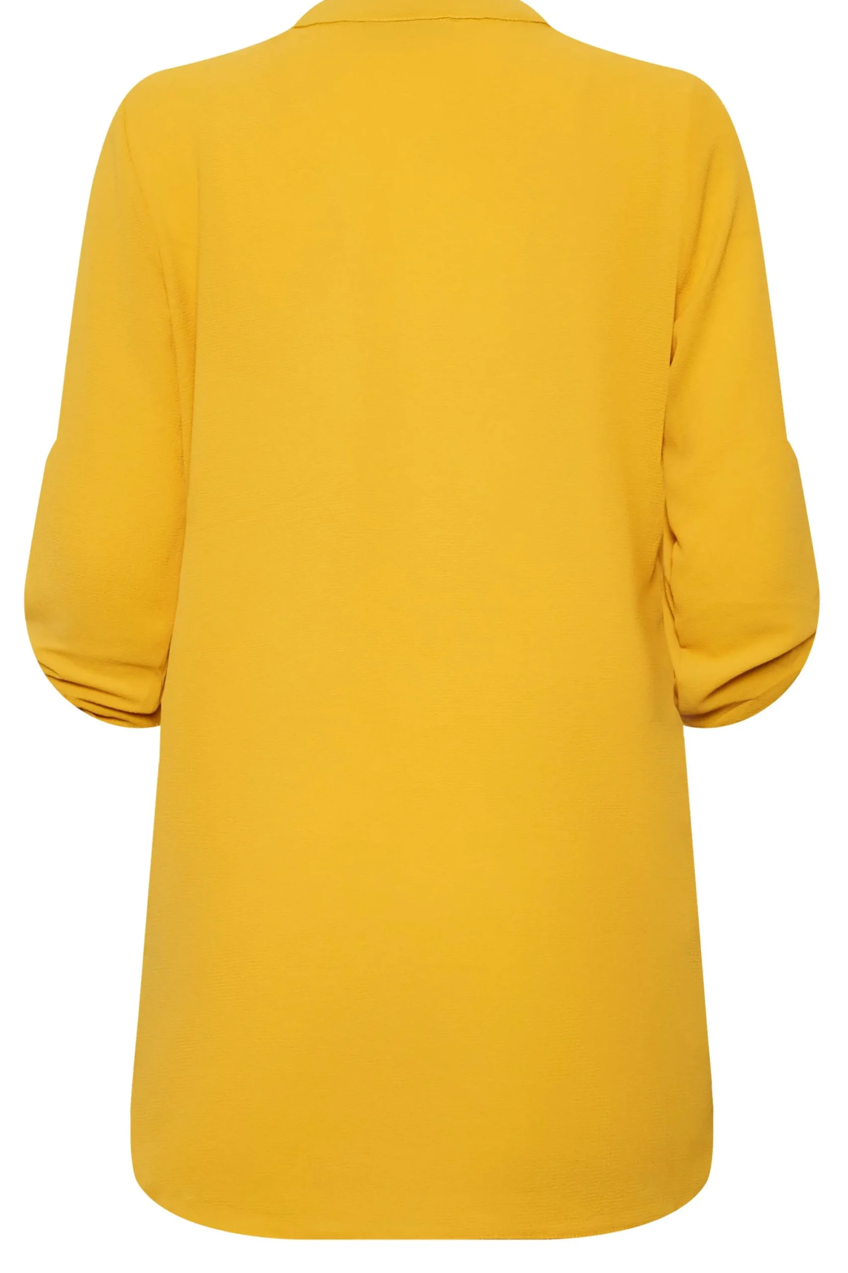 M&Co Womens Yellow Long Sleeve Button Blouse>Women Shirts