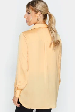 M&Co Womens Yellow Satin V-Neck Blouse><noscript><img width=