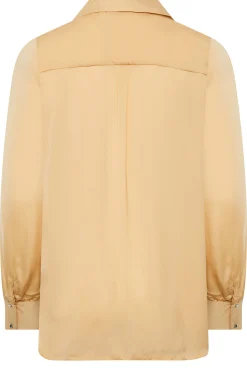 M&Co Womens Yellow Satin V-Neck Blouse><noscript><img width=