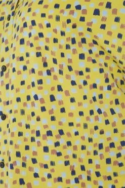 M&Co Womens Yellow Spot Print V-Neck Blouse><noscript><img width=