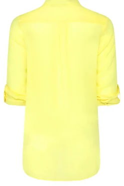 M&Co Womens Yellow Tab Sleeve Blouse><noscript><img width=