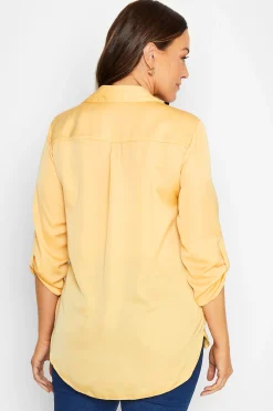 M&Co Womens Yellow Tab Sleeve Shirt><noscript><img width=