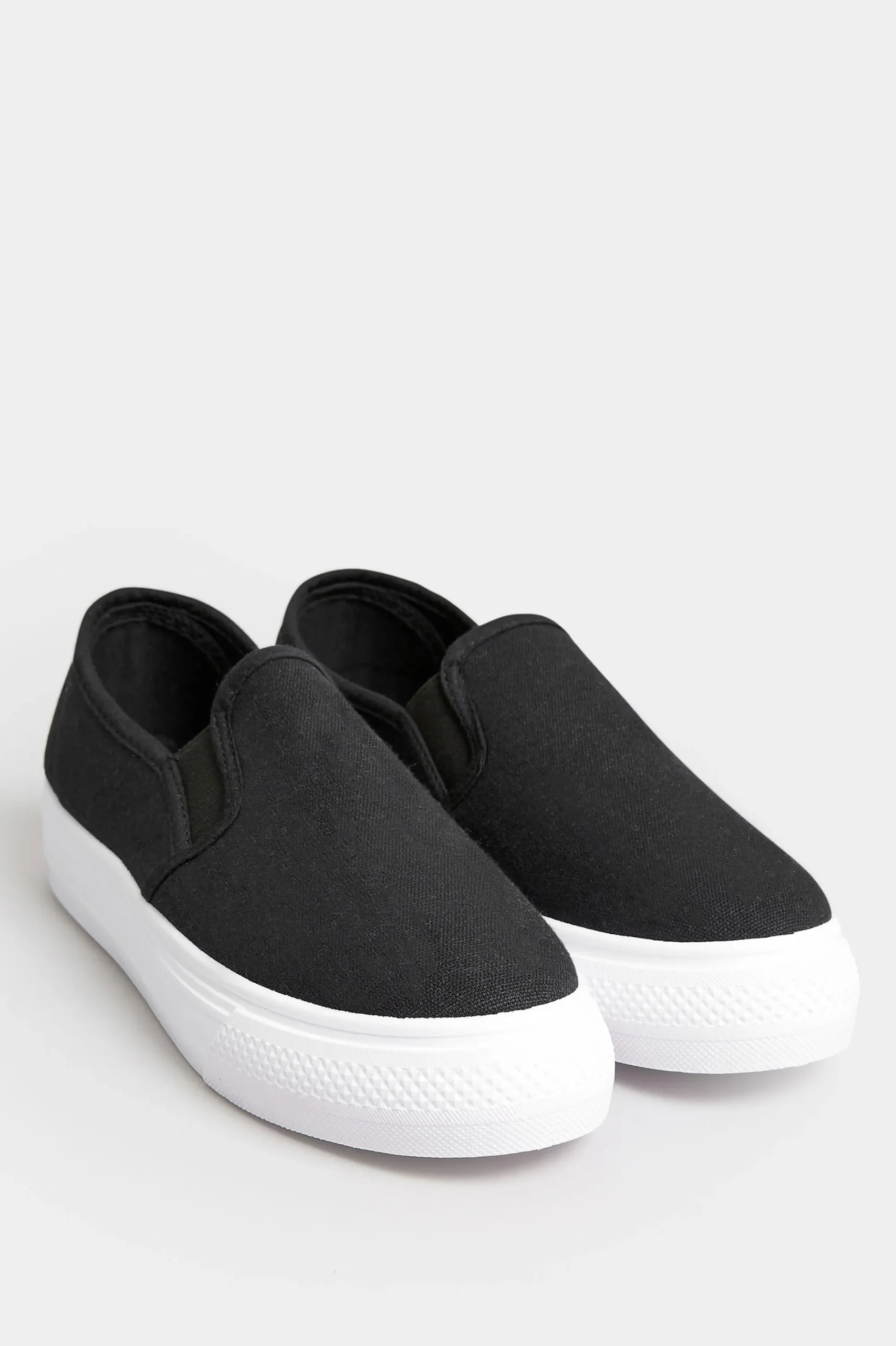 M&Co Pixiegirl Pixiegirl Black Canvas Slip On Flatform Trainers In Standard Fit>Women Flat Shoes