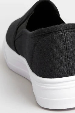 M&Co Pixiegirl Pixiegirl Black Canvas Slip On Flatform Trainers In Standard Fit><noscript><img width=