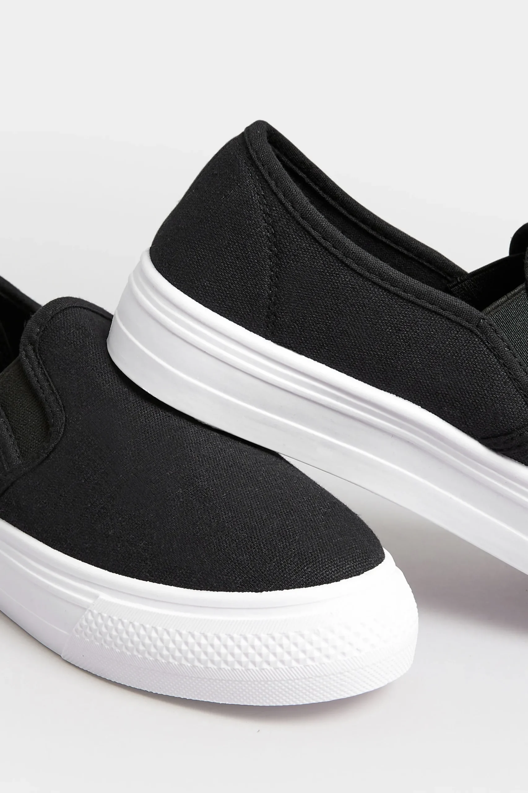 M&Co Pixiegirl Pixiegirl Black Canvas Slip On Flatform Trainers In Standard Fit>Women Flat Shoes