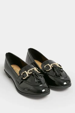 M&Co Pixiegirl Pixiegirl Black Patent Loafers In Standard Fit>Women Flat Shoes