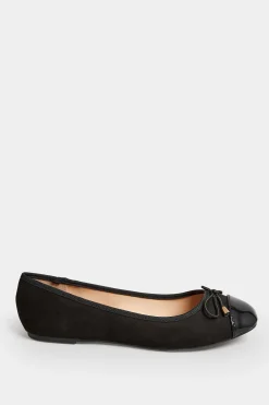 M&Co Pixiegirl Pixiegirl Black Patent Toe Cap Ballerina Pumps In Standard Fit><noscript><img width=