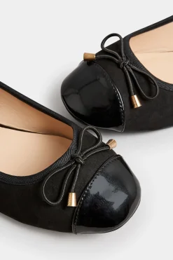 M&Co Pixiegirl Pixiegirl Black Patent Toe Cap Ballerina Pumps In Standard Fit><noscript><img width=