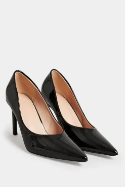 M&Co Pixiegirl Pixiegirl Black Patent Pointed Court Shoes In Standard Fit>Women Heels