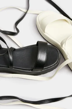 M&Co Pixiegirl Pixiegirl Black Ankle Tie Flatform Sandals In Standard Fit><noscript><img width=