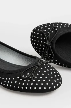 M&Co Pixiegirl Pixiegirl Black Diamante Ballerina Pumps In Standard Fit><noscript><img width=