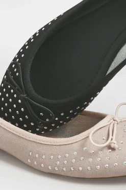 M&Co Pixiegirl Pixiegirl Black Diamante Ballerina Pumps In Standard Fit><noscript><img width=